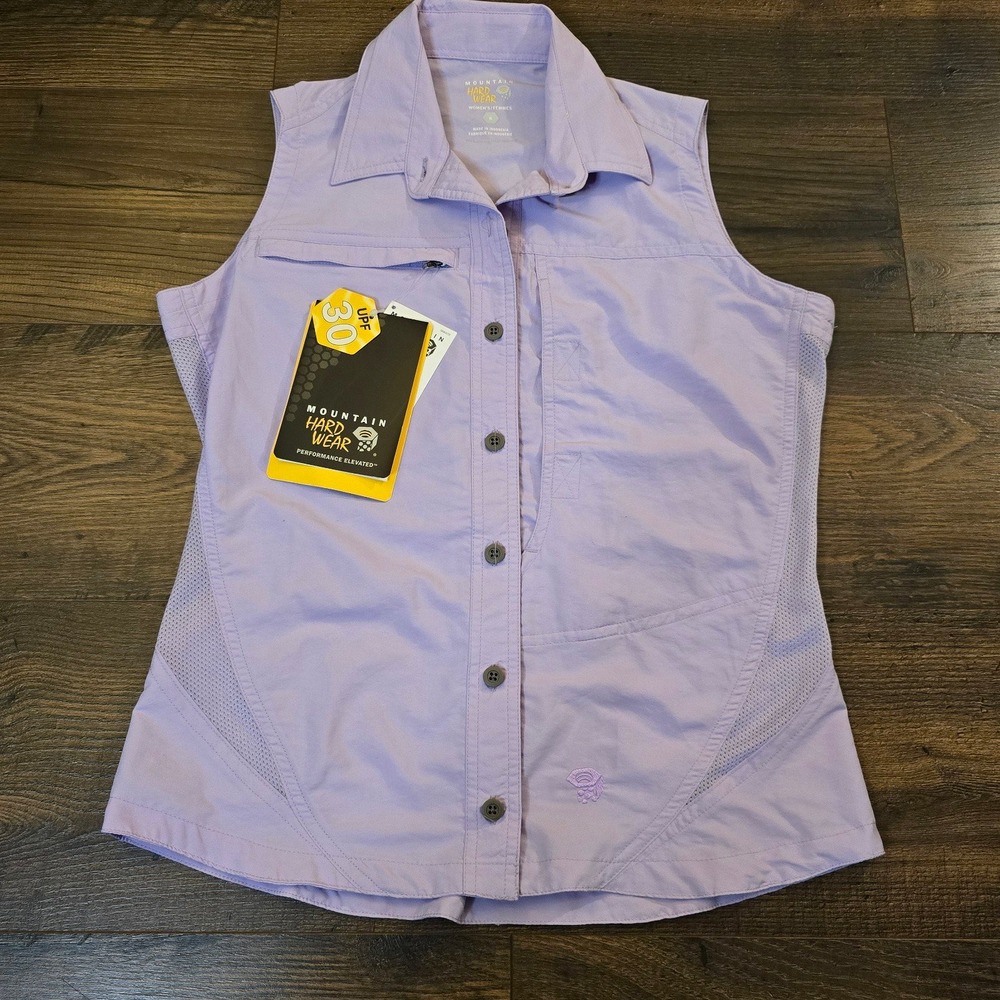 Mountain Hard Wear Womens Shirt Button Up Sleeveless Outdoor Purple Size‎ 6 NWT